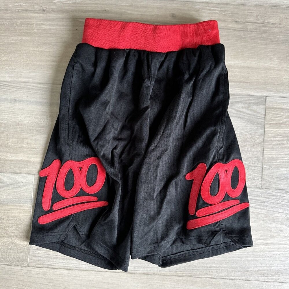 VINTAGE‎ Mperial Sportswear 100% Black & Red YOUTH Basketball Shorts Med 💯